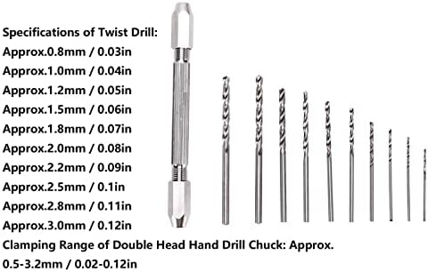 Двойна ръчна бормашина, устойчив на ръжда, Здрава Конструкция с 2 Цангами, Ергономична дръжка с 3 челюсти, набор от ръчни