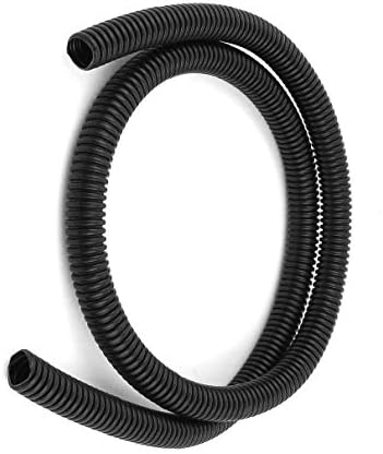 Aexit Черна Пластмасова Окабеляване и Свързване на Маркуч от Вълнообразна Тел, 18 мм x 15 мм, Извити Тръби, Свиване Тръба