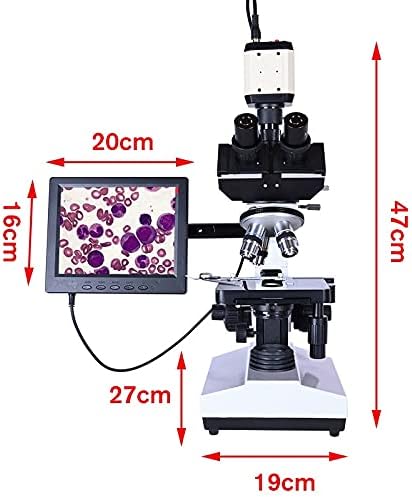 YLHXYPP Професионален Лаборатория за биологичен HD-тринокулярный микроскоп с увеличение 2500 X + USB електронна цифрова