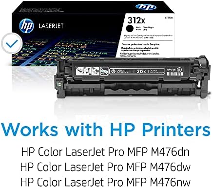 Тонер касета HP 312X Black с най-висока доходност на тонера | Работи с MFP HP Color LaserJet Pro серия M476 | CF380X