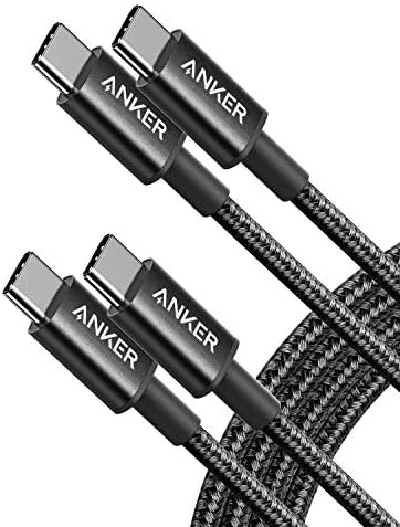 Anker 2 Комплекта Нови нейлонового USB кабел C-C USB (6 фута) и удължител PowerExtend USB-C 3 Зарчета с USB C