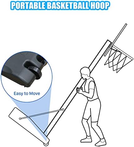 Баскетболното Пръстен на Открито Преносима Регулируема Система на Баскетболни врата с Регулируема височина 28 см /44