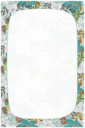 Чаршаф Playard, Ясла с Цветя от Тропически Палмови листа за Стандартни детски легла и матраци за деца, 28x52 Инча 20425367