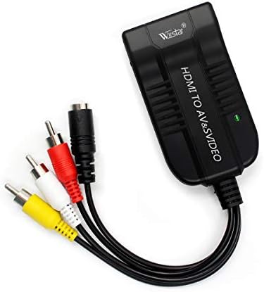 Wiistar, HDMI, AV конектор CVBS, S-Video Converter Адаптер HDMI към Конектора 3RCA Композитен R/L, за S Video 1080P Видео