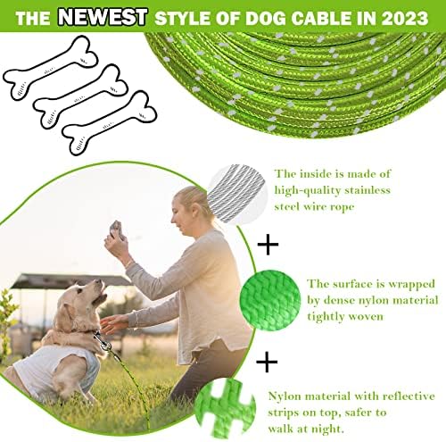VIVBOO Кабел за свързване на кучета от 10 фута/15 фута/20 фута /30 метра Кабел за джогинг кучета за тренировки с Превръщането