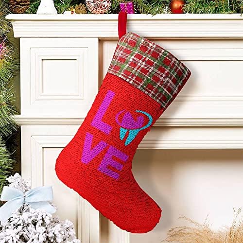 Любовта Стоматологичен Хигиенист Пайети Коледни Празници Чорапи Обратим което променя Цвета си в Магически Състав за