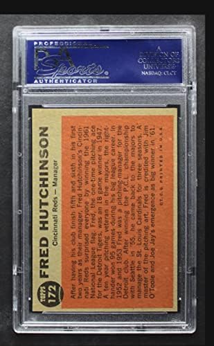 1962 Topps 172 NRM Фред Hutchinson Синсинати Редс (Бейзболна картичка) (Нормален цвят) PSA PSA 7,00 Червени