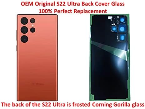 Подмяна на задното стъкло HXHN Galaxy S22 Ultra за Samsung Galaxy S22 Ultra с предварително инсталирана лента и обектива
