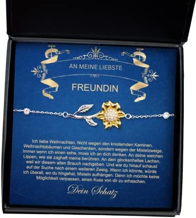 Freundin Weihnachtsgeschenk | Freundin Geburtstagsgeschenk | Sonnenblumen Armband vergoldet | Frauen Armband Gold mit