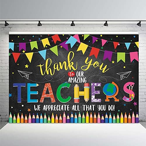MEHOFOND 7x5ft Благодаря на Учителите Фон Благодарност на Учителите Ден Парти Готини Бижута Аксесоари Благодаря Фон За