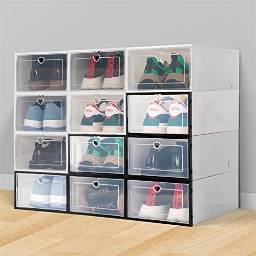 ZSFBIAO 8 бр. Сгъваема Кутия за съхранение, Прозрачни Кутии за обувки, Пластмасов Контейнер За съхранение, Кутия-органайзер