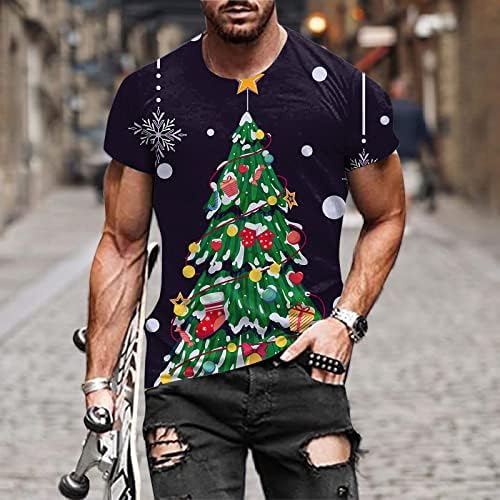 ZDDO Коледни мъжки тениски Solider с къс ръкав, Забавни Коледни тениски с Принтом Дядо Коледа, Спортни плътно Прилепнали
