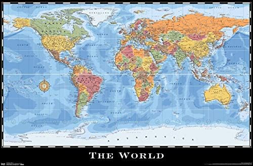 Тенденцията на Международната Карта на Света Стенен Плакат 22.375x 34