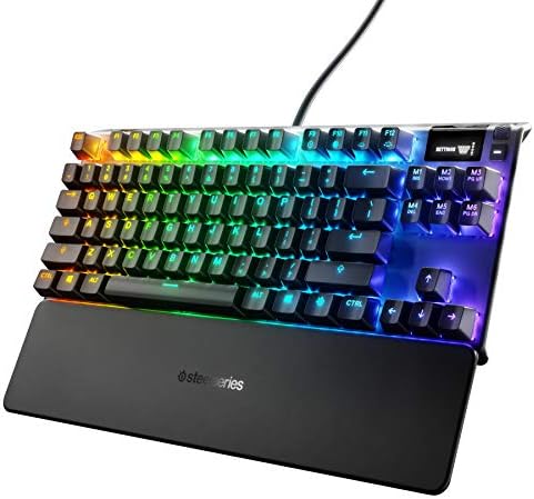 Ръчна детска клавиатура SteelSeries Apex Pro TKL – OLED Дисплей Smart – Компактен форм–фактор - Игрална повърхност с