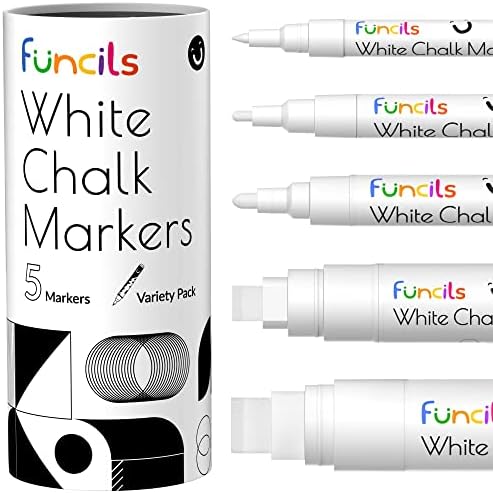 Funcils 5 Бели сортове и 10 пакети, набор от маркери 6 мм