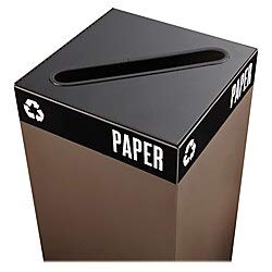 Safco Products 2987BL Капак за обществени Квадратен контейнер за рециклиране, с един Слот за вестници и хартия (база