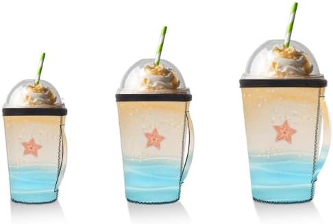Плажната Лятна Морска звезда за многократна употреба Кафе ръкав С лед с дръжка От Неопрен За Напитки, кафе лате, Чай,