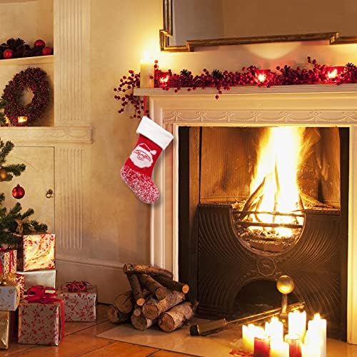 Коледни Висящи Орнаменти на тавана Коледни Чорапи на Тъканта, Чанта за Коледни Чорапи и Коледни Окачени Чорапи за Украса