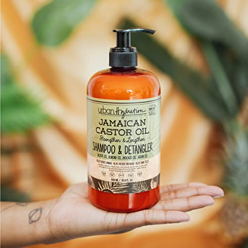 Urban Hydration Шампоан с ямайским рициново масло и средства за разнищване на коса | Без сулфати, Парабени и оцветители,