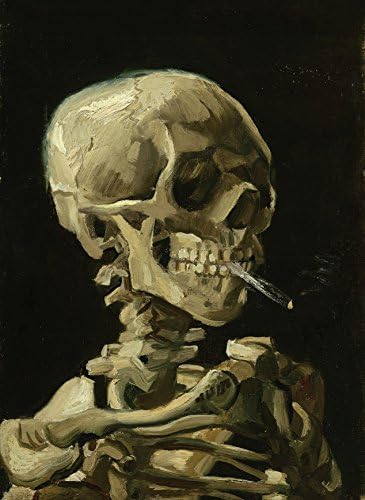 Дворец Проучване на Винсент Ван Гог (Череп с цигара, 1885 г.) Отпечатване на Художествен плакат - 18 x 24 Ламинирана