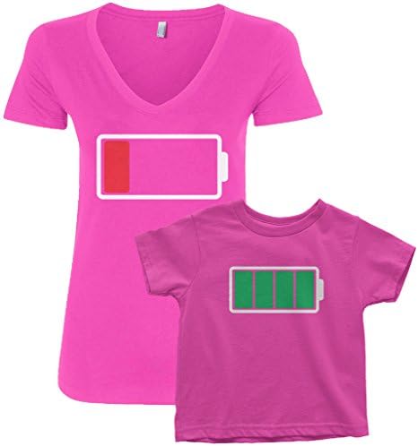 Комплект тениски Threadrock с пълна и ниска такса за деца и жени с V-Образно деколте