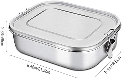 Контейнер за обяд SLATIOM Bento Box от Неръждаема Стомана, 3-Те Отсечный Bento-Обяд-Бокс за Сандвичи с Две Страни, Контейнер