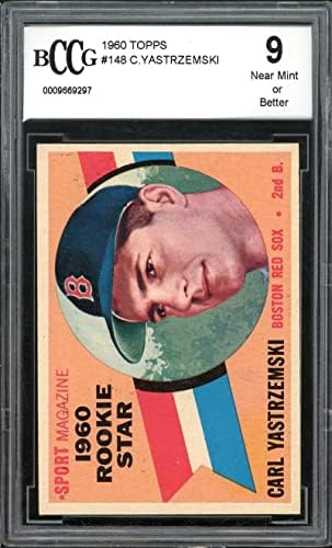 1960 Topps 148 Карта начинаещ Карл Ястржемски БГД BCCG 9 хотели Близо мента+