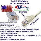Произведено в САЩ, (24 Метра), кабел Cat5e Ethernet - Мрежов кабел за компютър RJ45 - Бяла