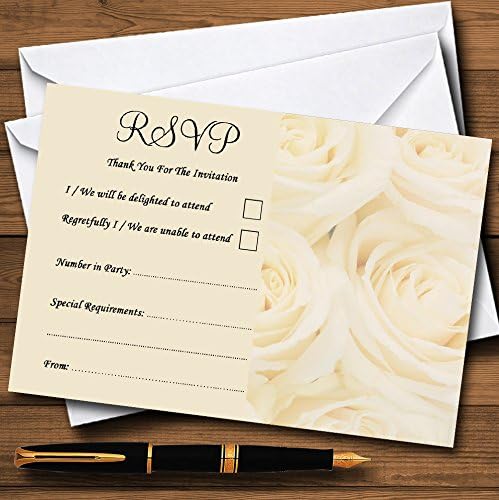 Бледо-Кремав Рози с цвят на Слонова кост Персонални Покани Картички