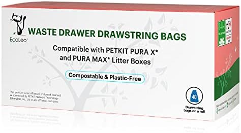 Втулки EcoLeo, Съвместими с PETKIT PURA X / MAX не съдържа пластмасови Торби за боклук с завязками, 40 броя