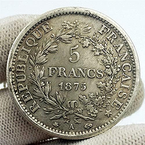 Айде част от Френската Република 1875 г. Антикварни Швейцарски Копия на Монети Събиране на Занаятите Възпоменателни монети