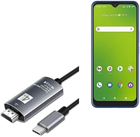Кабел за Cricket Dream 5G (кабел от BoxWave) - Кабел SmartDisplay - USB Type-C за HDMI (6 фута), USB кабел C /HDMI за