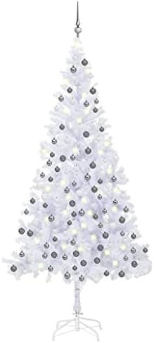Изкуствена Коледна елха със светодиоди и Топки L, Коледни украси за празници, Търговски Коледни елхи, Лесно се съхранява,