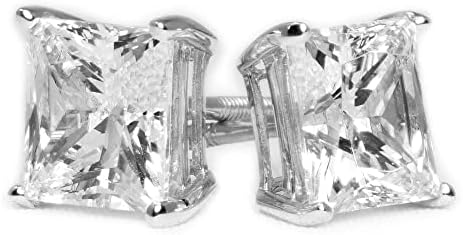 Обеци с диаманти За жени, обеци-на карамфил с диаманти за мъже, бяло злато 14 К, 1 карата - 2 карата, обеци във формата