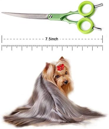 Извити ножици, за да се грижи за кучета TooSharp - 7,5-Инчов ножици за професионално Грумера, направени от японска неръждаема