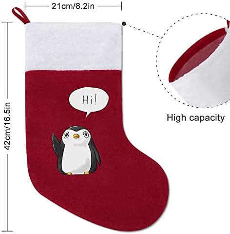 Пингвин Здравейте Коледен Отглеждане Класически Висящи Орнаменти Бял Маншет Чанта за Бонбони за Семейна Почивка Украси