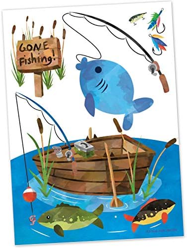 оФИШАльно Покани за ЕДИН рожден ден (20 броя в плик) - Покана за Първи рожден ден за момчетата на Риболов - Обяви за