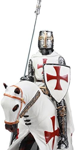 Эброс Кръстоносец, Английски Рицар На Кавалерийска Статуята На Коня, 8 Високо Копието Фаланга, Конна Бойна Скулптура