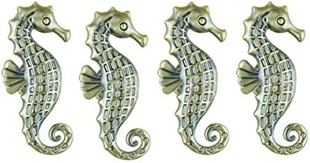 DEEKOUDT 4 бр. Дръжки за чекмеджета във формата на морско конче, Дръжки За Врати дръжки От с алуминиеви, Метални Декоративни