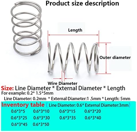 Система за компресия Подходящи за повечето ремонтни работи I 304 Пружина компресия от неръждаема стомана с Диаметър тел