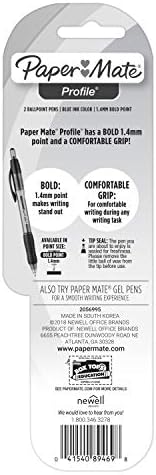 Прибиращи химикалки Хартия мат Profile, удебелен шрифт (1.4 мм), сини, 2 референтна рамка