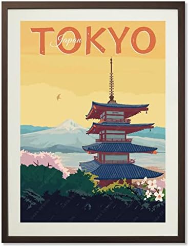 gaeaverse Япония Токио силуета на Плакати за Пътуване Ретро Декор Естетически Картини на Платно за Спални Стенно Изкуство