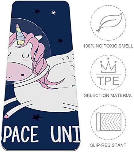 Siebzeh Space Star Unicorn Сладко дебел килимче за йога премиум-клас, в екологично Чист Гумена подложка за здраве и фитнес,