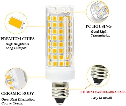 Led лампа SumVibe E11 6 Вата, Подмяна на халогенни лампи 50 W 75 W E11, Дневен Бяло 6000 К, Без регулиране на яркост,