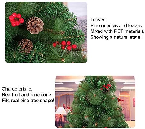 Неосвещенная Коледно дърво е с височина 4 фута с борови шишками и плодове, Изкуствена Коледна Елха Премиум-клас от Бор