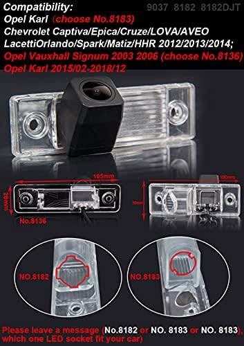 HDMEU HD Цветен CCD Водоустойчива Камера за обратно виждане на автомобила, Камера за задно виждане с ъгъл на видимост 170 ° за Loava/Aveo/Lacetti/Captiva/Cruze /Eplca/Estate (№ 2 HD Камера 8183)