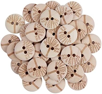 JKUYWX 15 мм Дървени Копчета за Бродерия Албум за Изрезки САМ Шевна Декоративна Детски Дрехи с копчета (Цвят: D, размер: