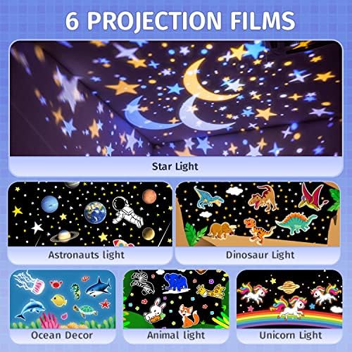 Прожектор за Нощно осветление PIKOY Океан, Актуализация на 6 Филми Звезден Проектор Нощно Осветление за деца, 96 Лампи