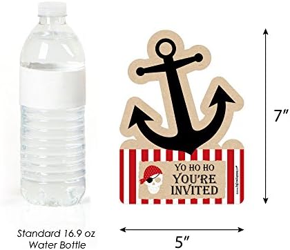 Пазете се от Използваеми покани под формата на пиратите - Покани Картички за Пират рожден ден в Пликове - Комплект от