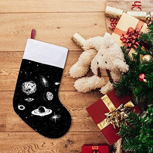 Вселената с Галактиката НЛО Коледни Чорапи, Чорапи с Плюшено Камина, Висящи за Домашен интериор Елхи